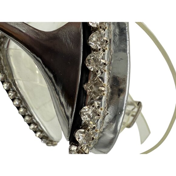 Jeffrey Campbell Silver Crystal Charmed Heeled Sandal NWB - Size 6.5 - Picture 7 of 12